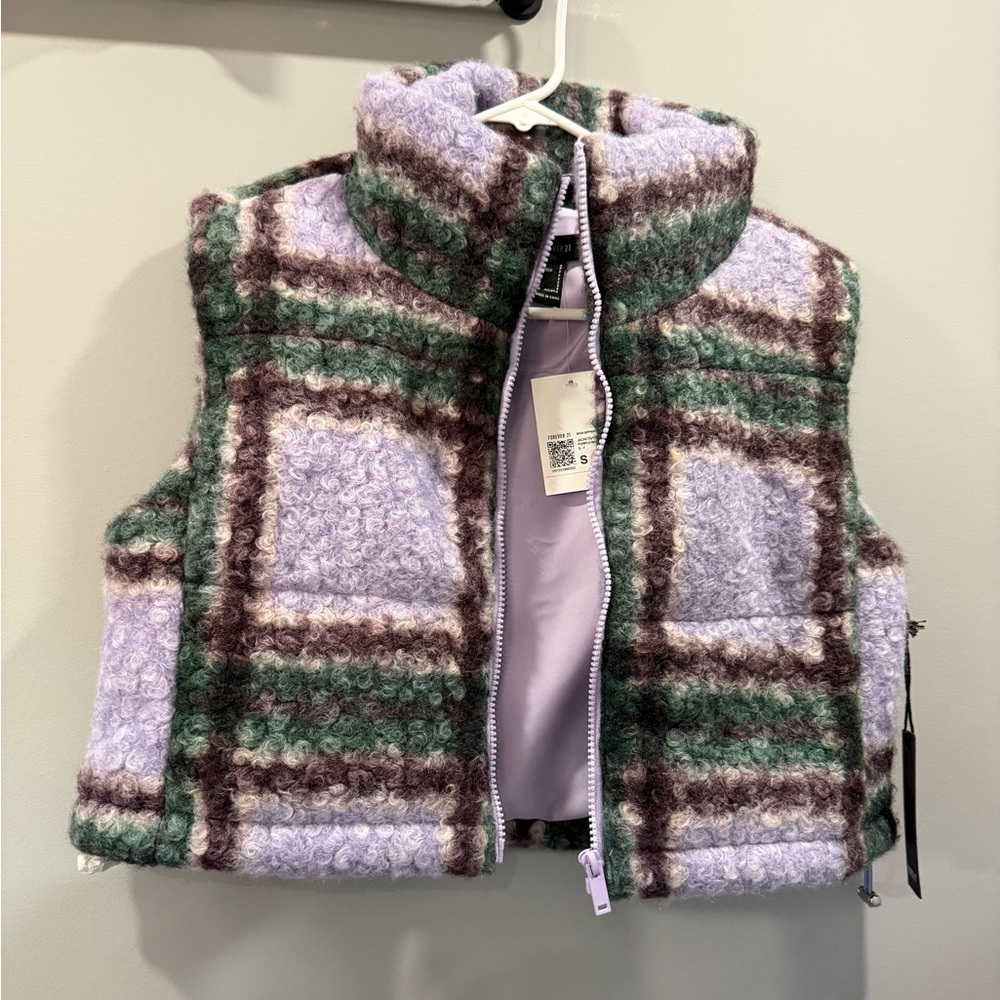 Forever 21 Cropped Plaid Vest